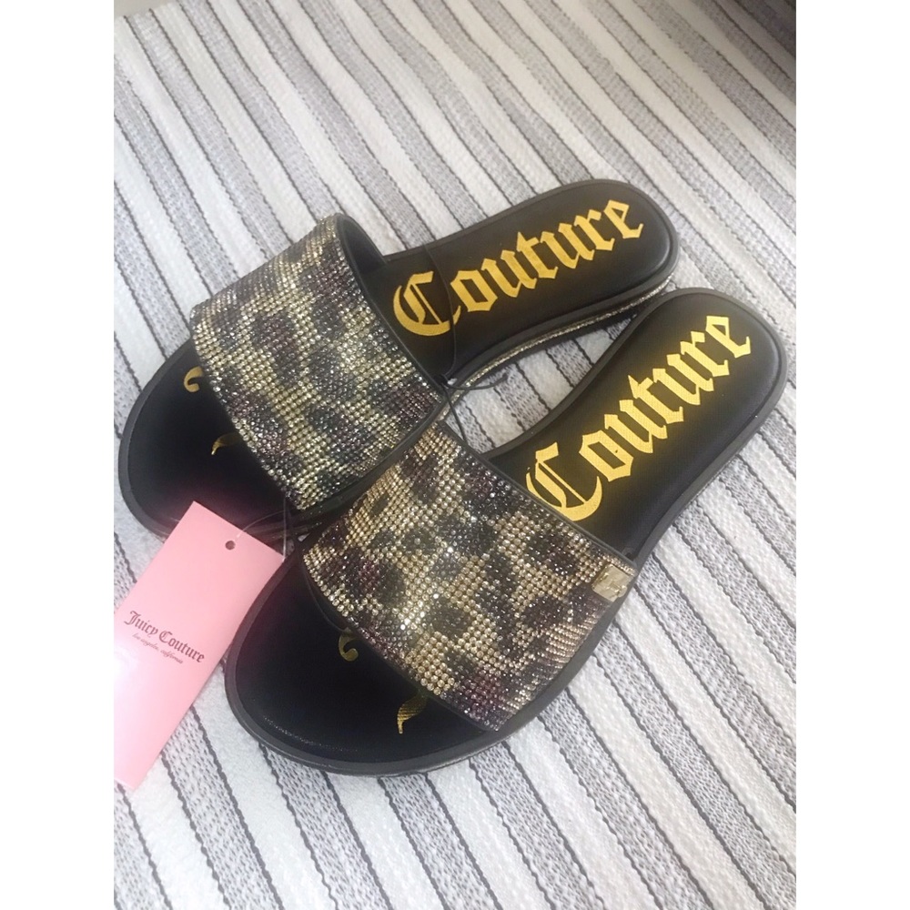 Juicy Couture Leopard Print Slides Sandals